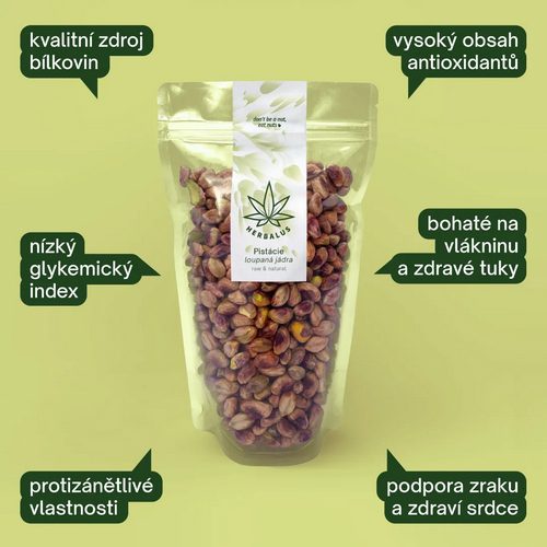 Herbalus Organic - Pistácie raw & natural loupaná jádra - NOVINKA